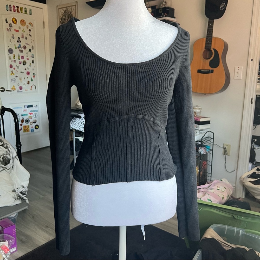 Abercrombie corset cropped sweater